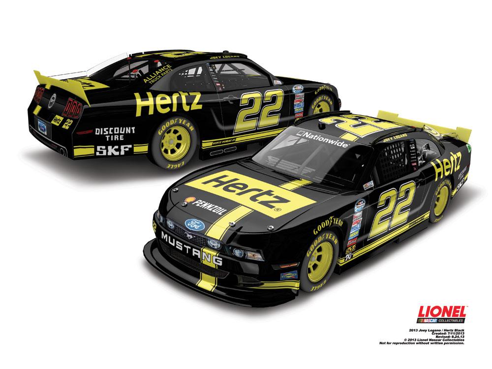 RARE Nascar #22 Joey Logano 2013 HERTZ Ford Mustang NNS ACTION Limited number   